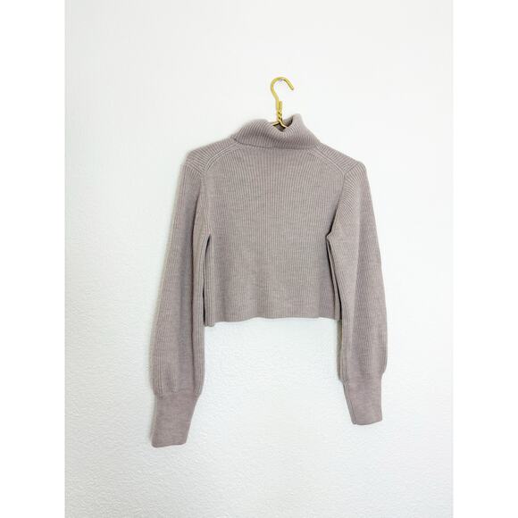 Aritzia Wilfred Rebecca Sweater Size Small Merino Wool Cropped Turtleneck Preppy - Picture 12 of 13